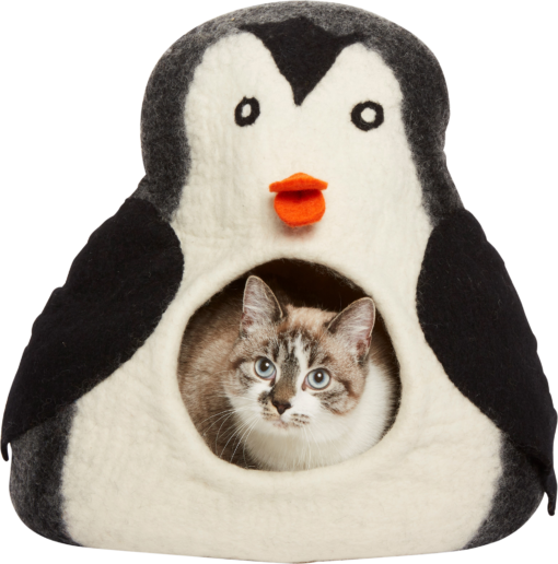 DDKC Höhle Pinguin, schwarz/weiss 36x34x30cm