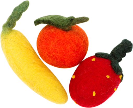 DDKC Obst 3Stk, farblich assortiert 5cm