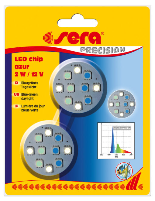 sera LED chip azur  2W / 12V